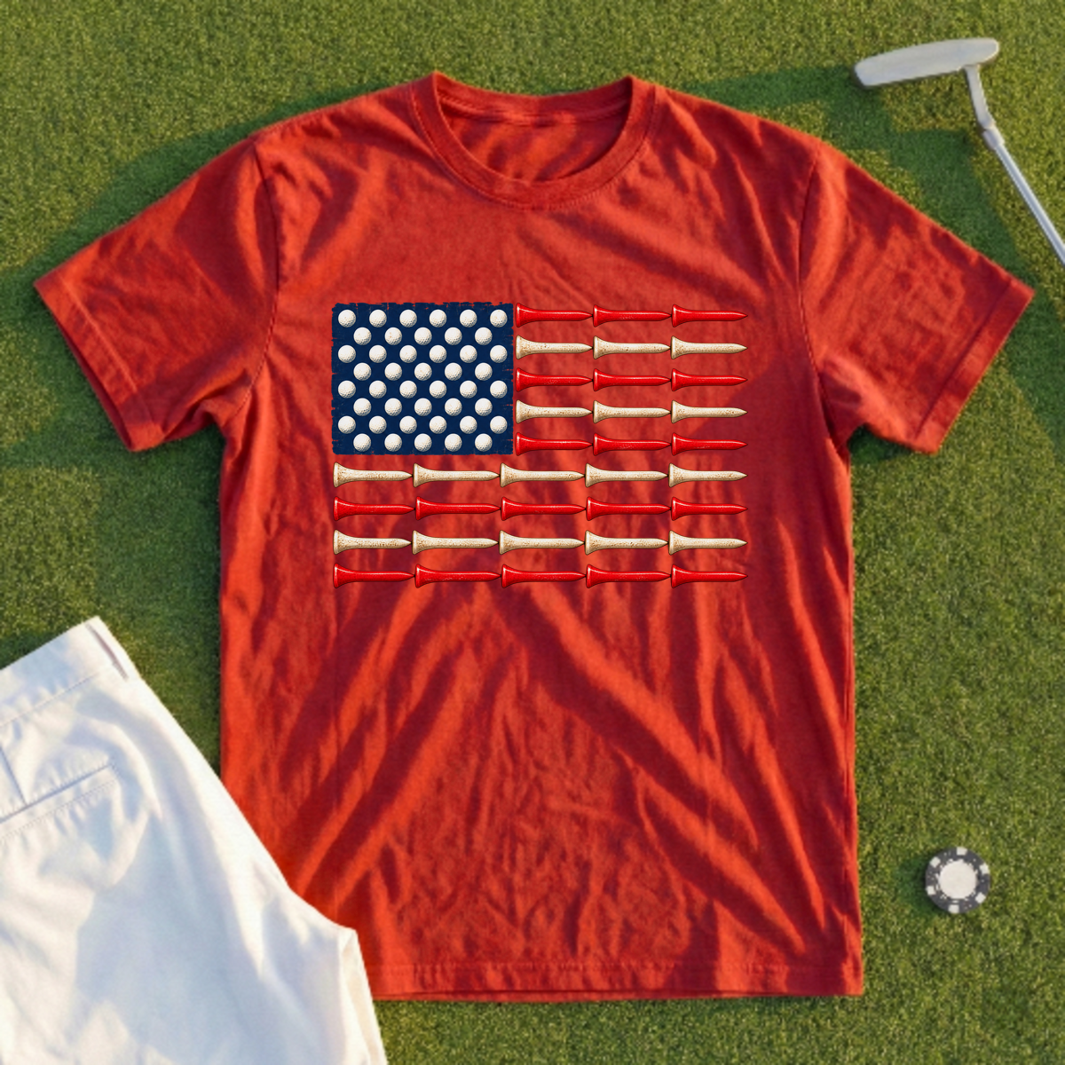 Golf Tee American Flag Tee