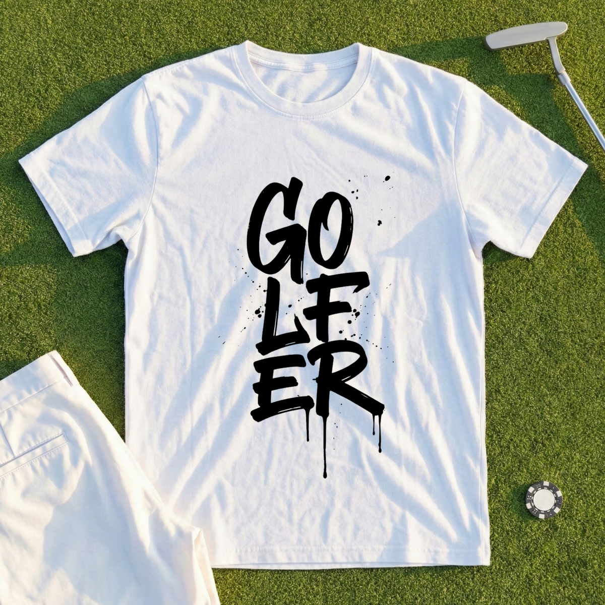 Golfer, Graffiti Drip Tee