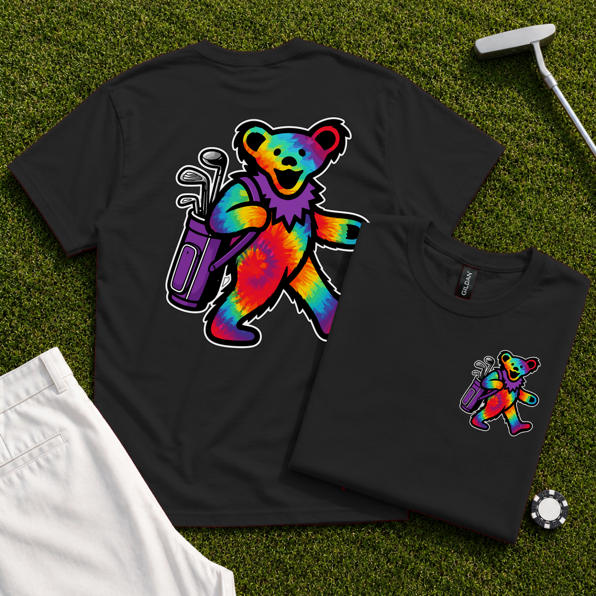 Golfing Bear Back Print Tee