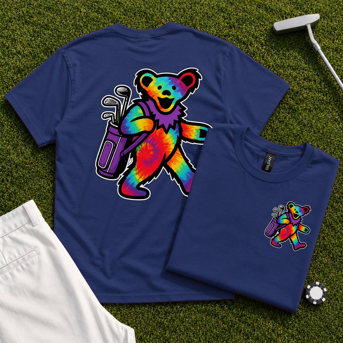Golfing Bear Back Print Tee