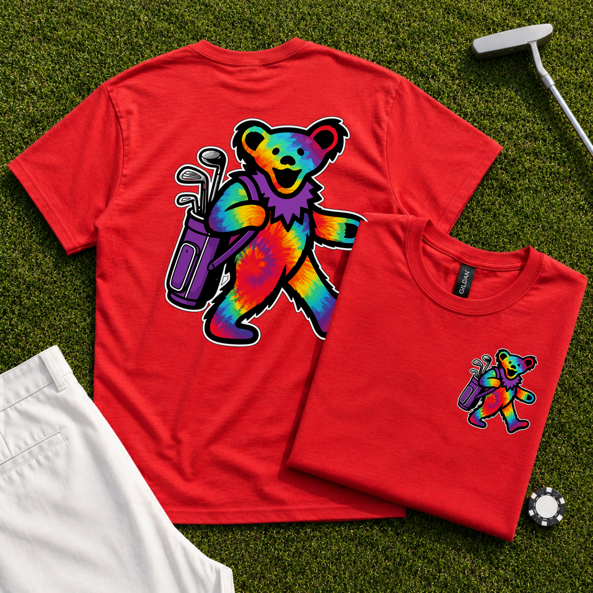 Golfing Bear Back Print Tee