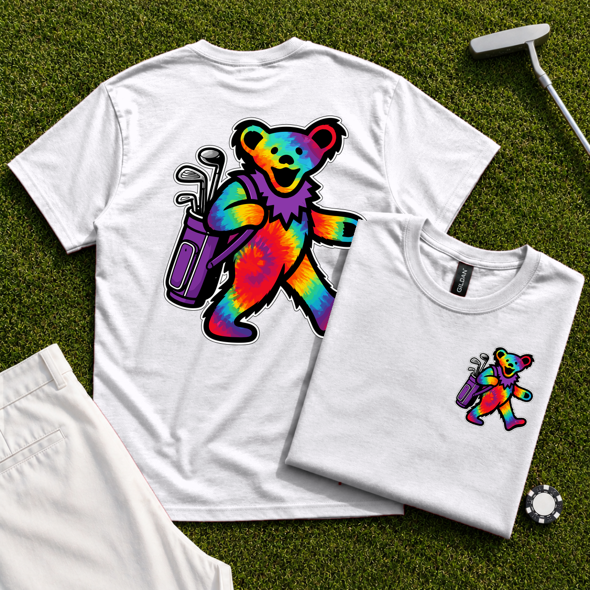 Golfing Bear Back Print Tee