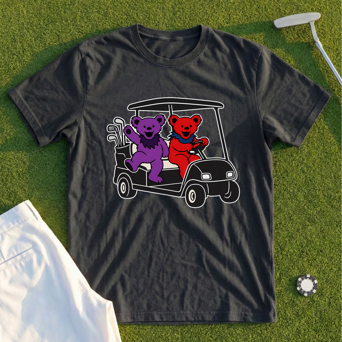 Golfing Bear Cart Parade Tee