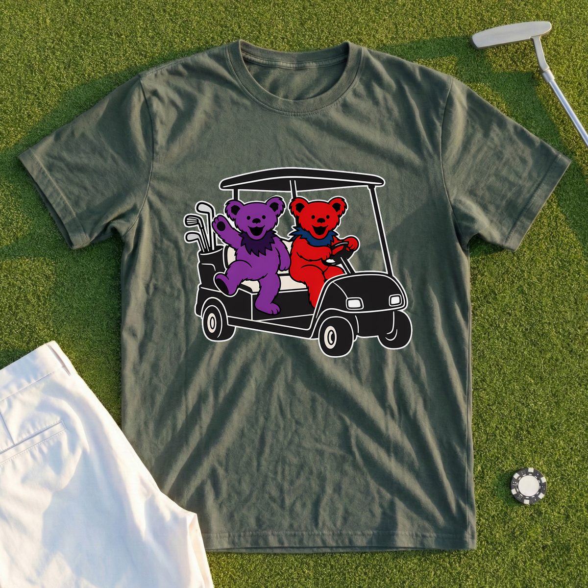 Golfing Bear Cart Parade Tee