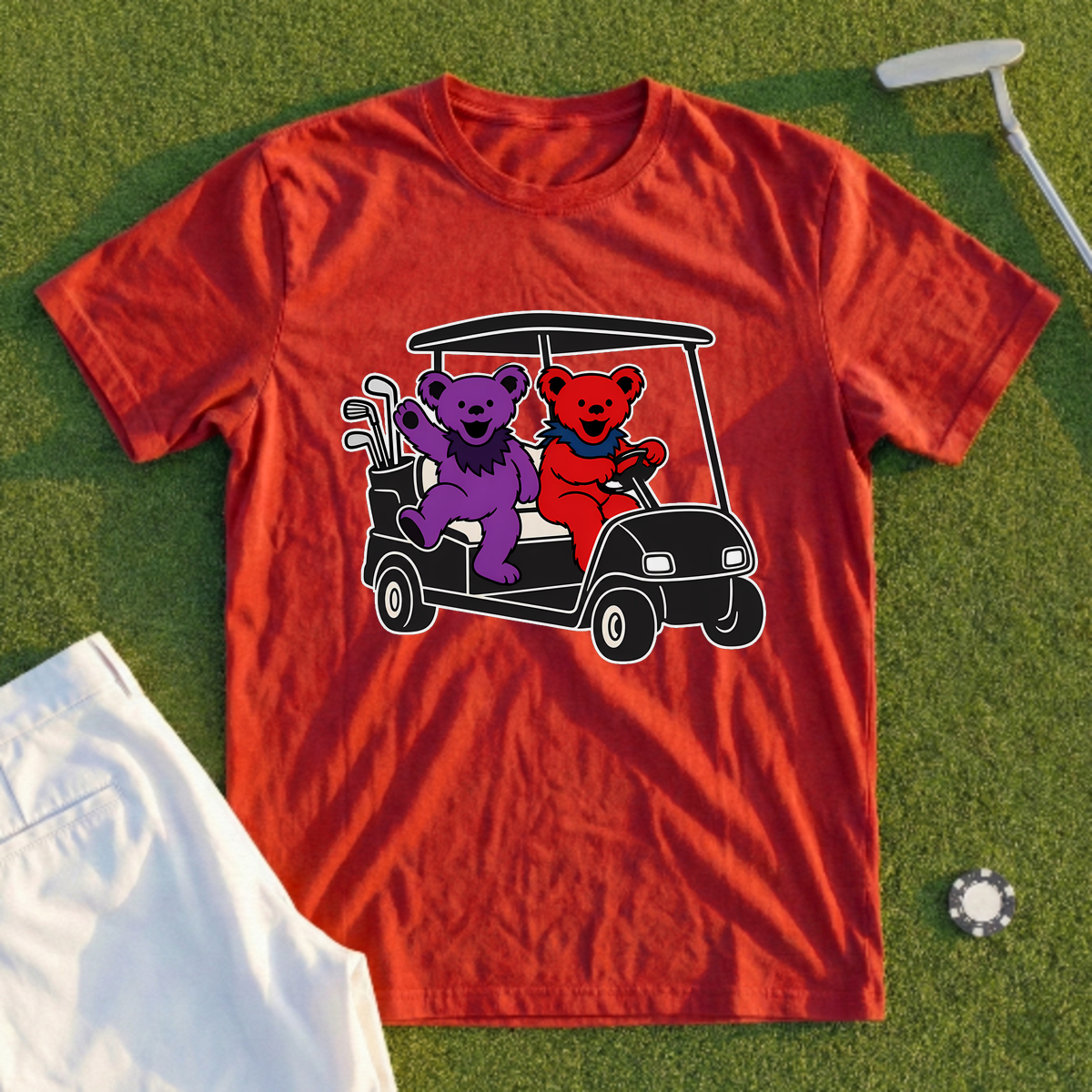 Golfing Bear Cart Parade Tee