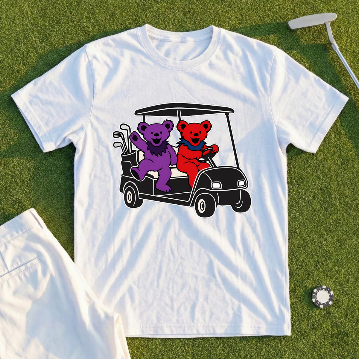 Golfing Bear Cart Parade Tee