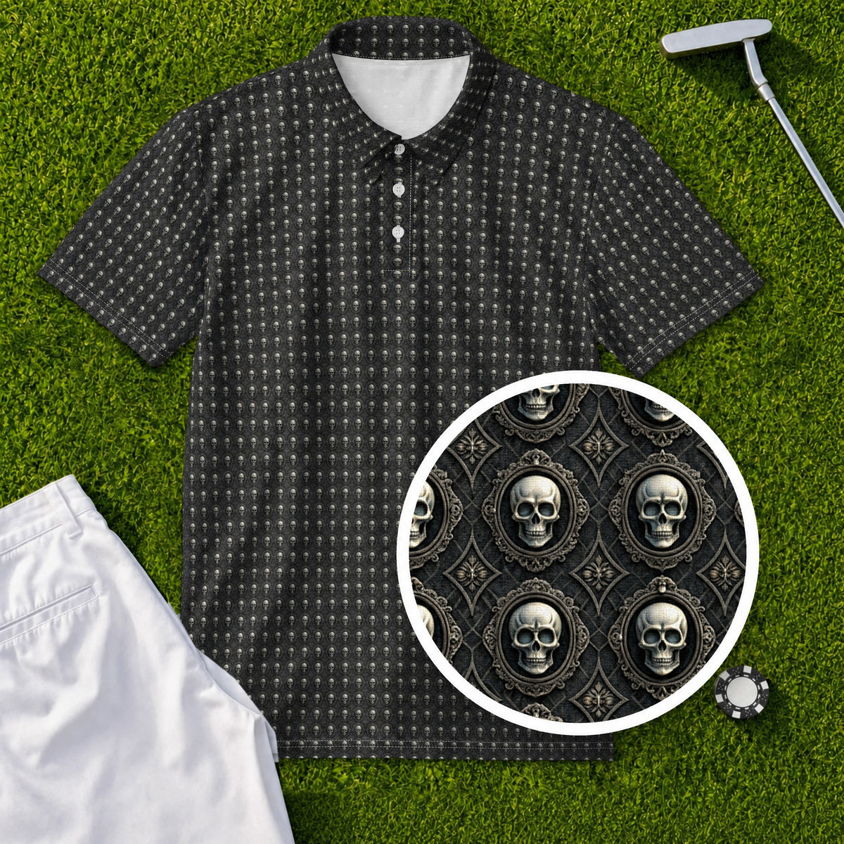 Gothic Frames Performance Print Polo