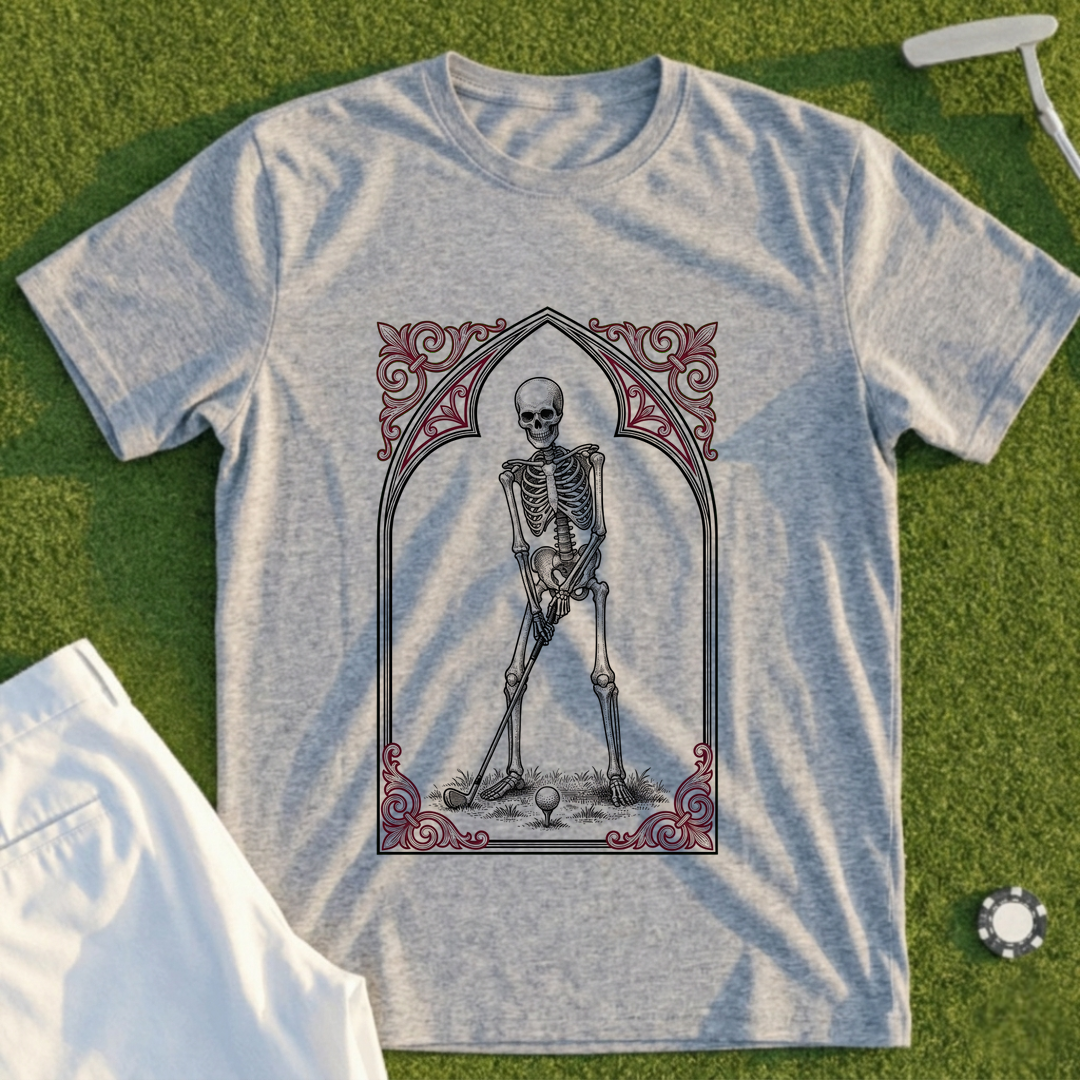 Gothic Skeleton Golfer Tee