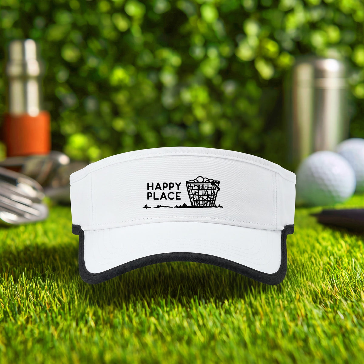 Happy Place Visor in White