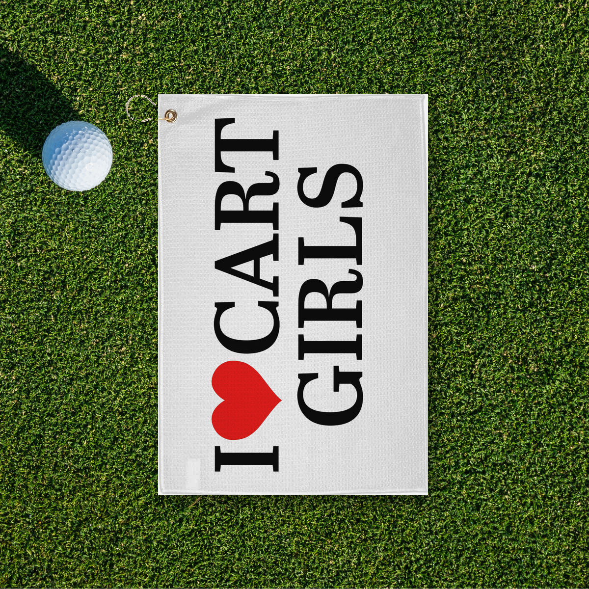 I Heart Cart Girls Golf Towel