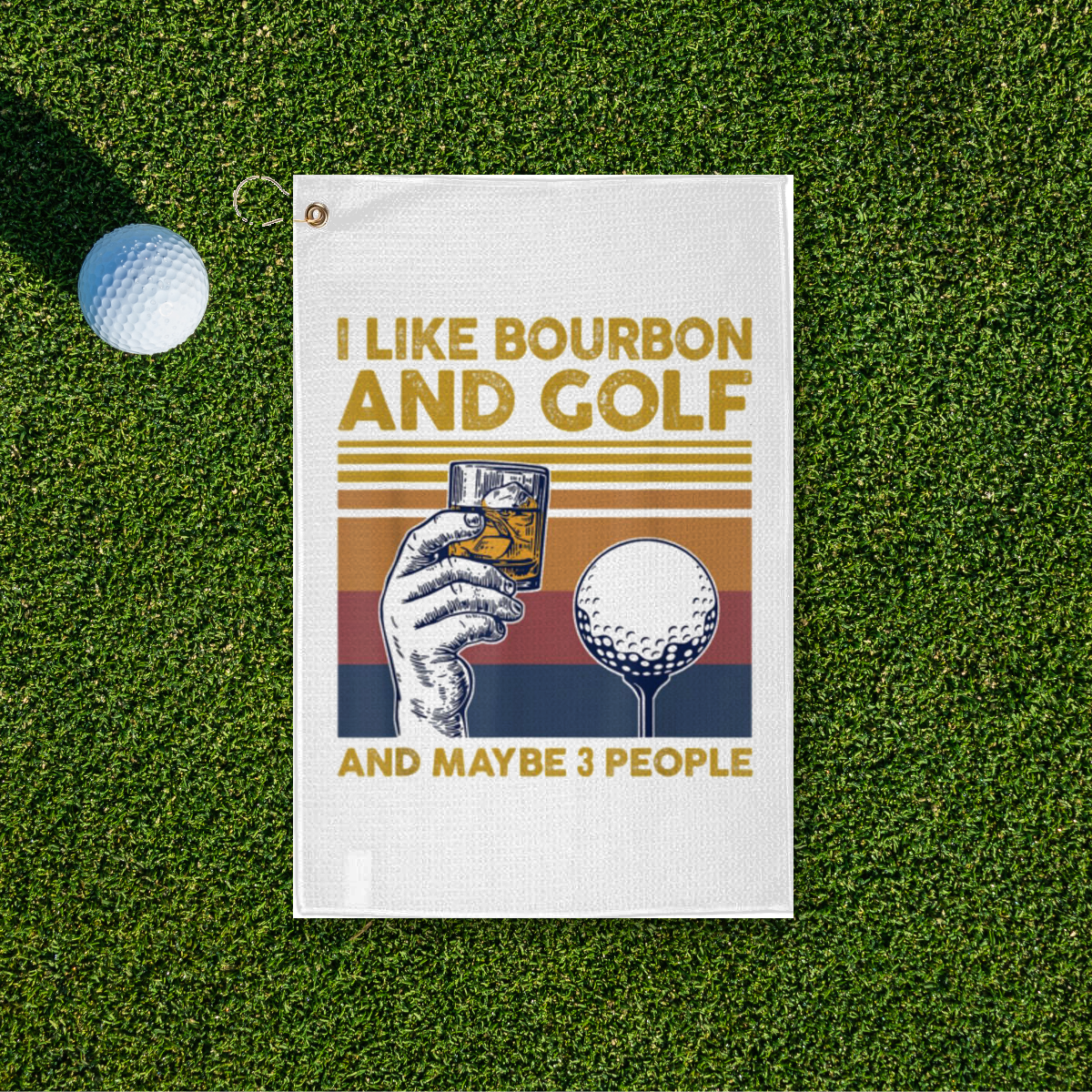 I Like Bourbon and Golf Golf Towel