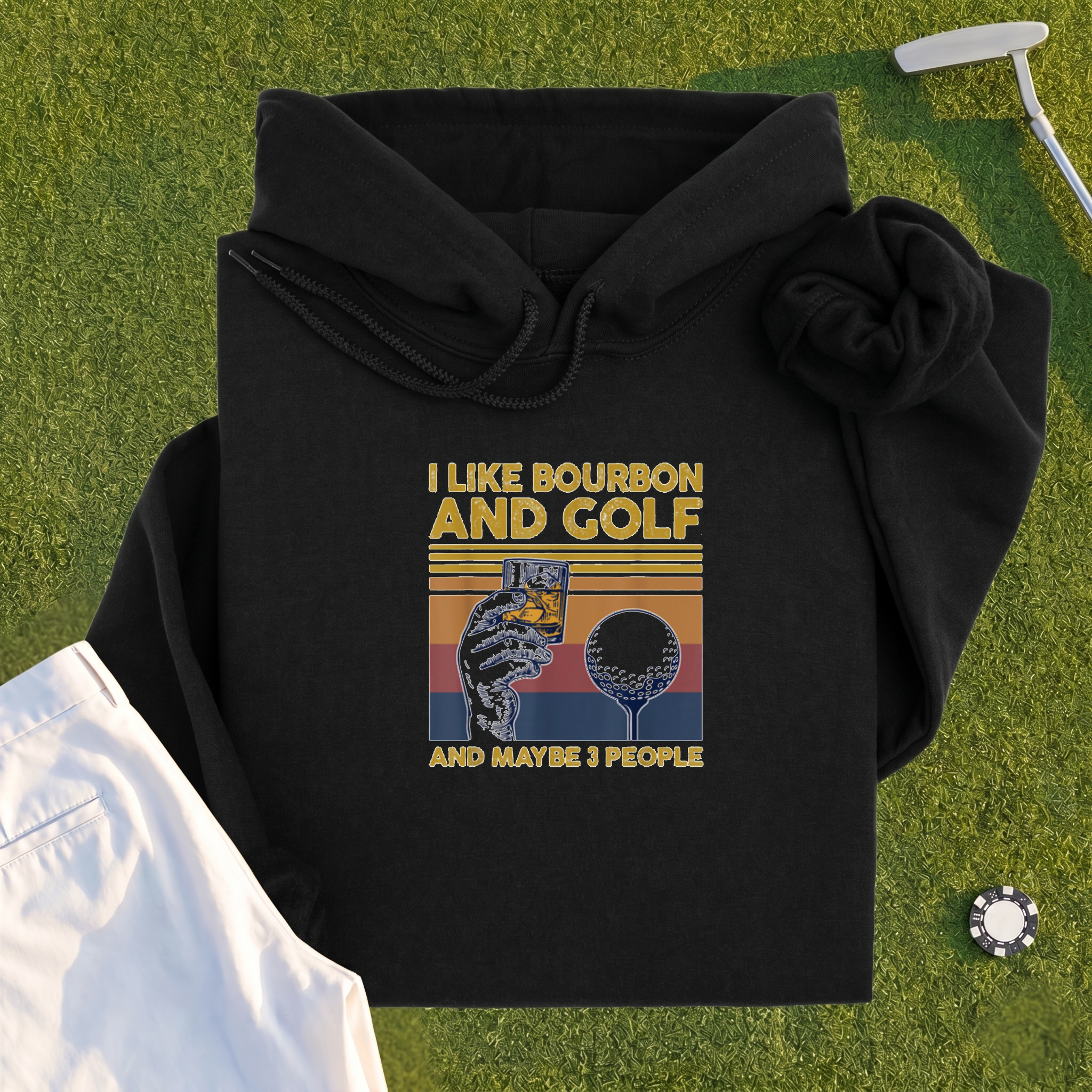 I Like Bourbon and Golf Hoodie