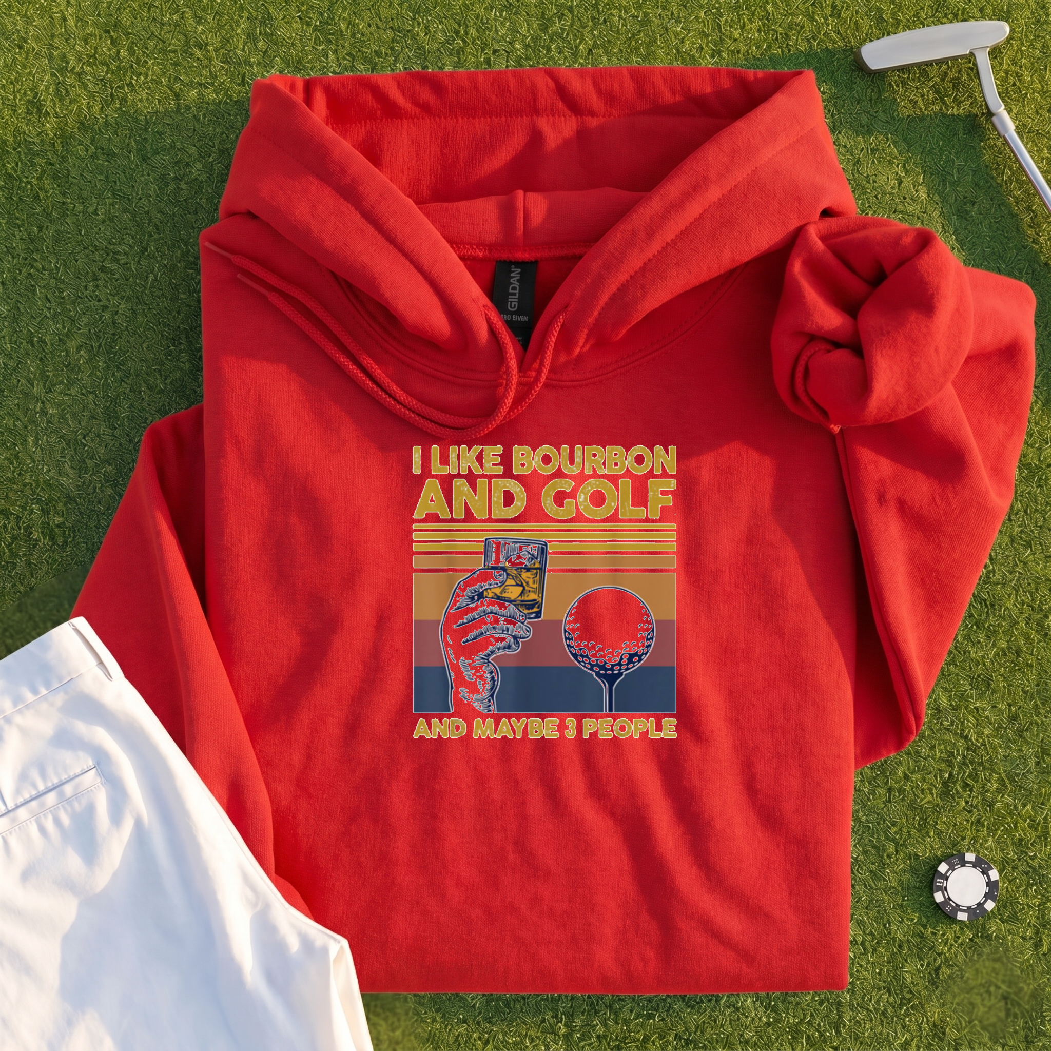 I Like Bourbon and Golf Hoodie