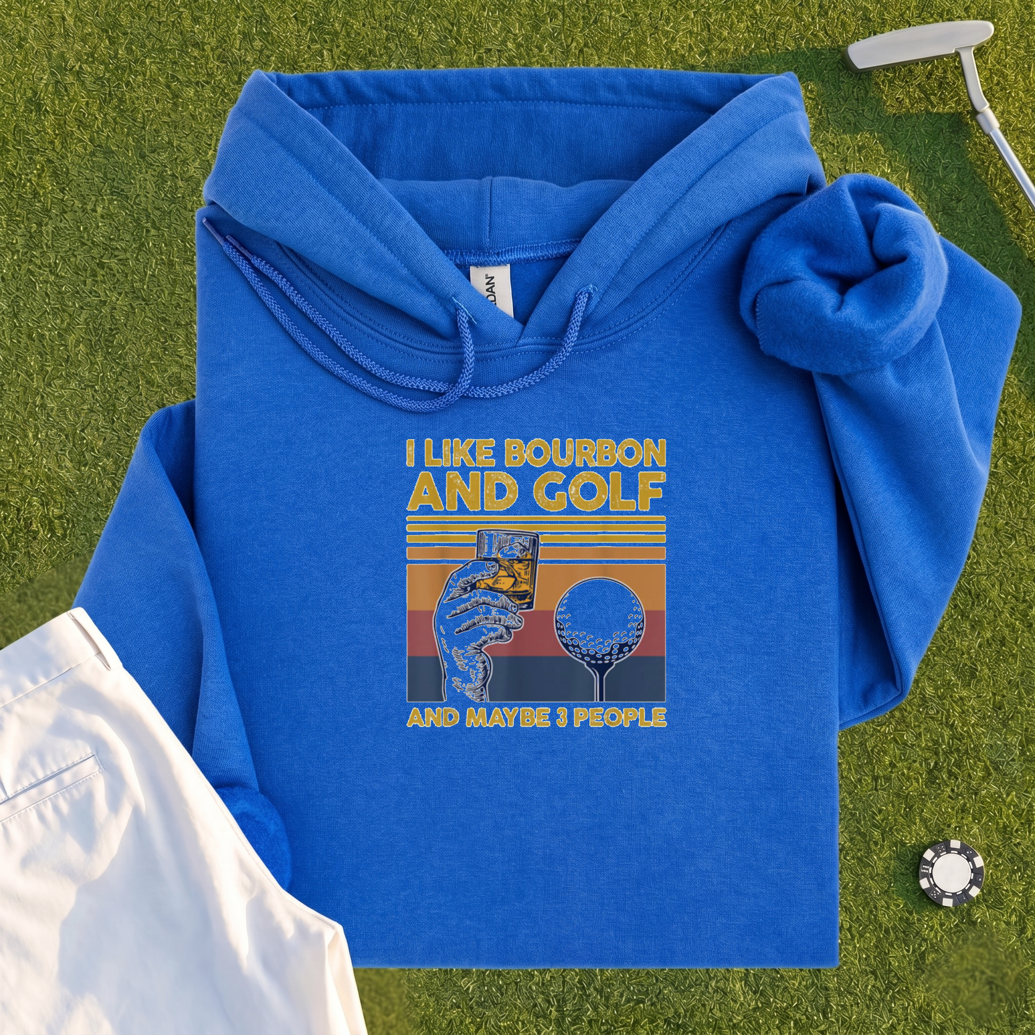 I Like Bourbon and Golf Hoodie