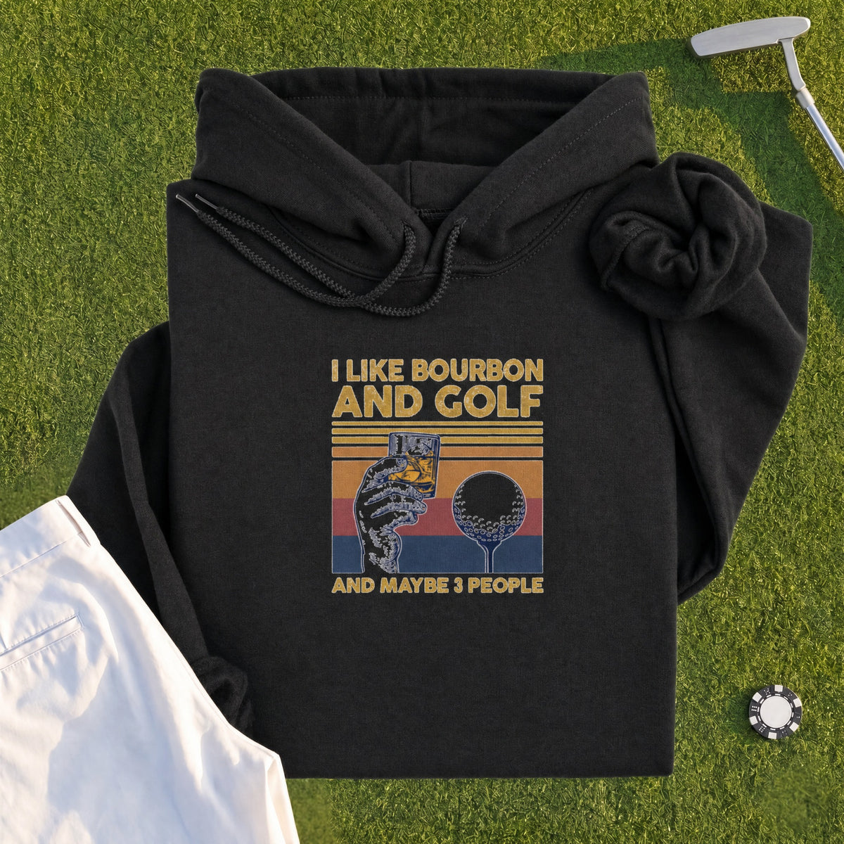 I Like Bourbon and Golf Hoodie