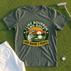 I Like Bourbon And Golf Park Badge Tee