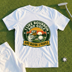 I Like Bourbon And Golf Park Badge Tee