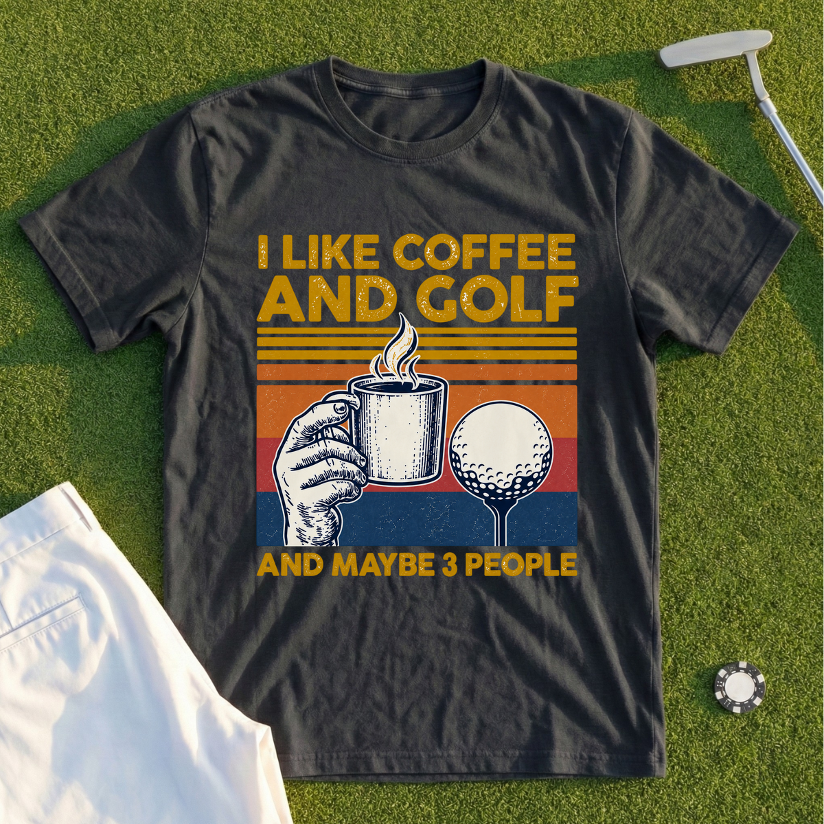I Like Coffee And Golf Tee
