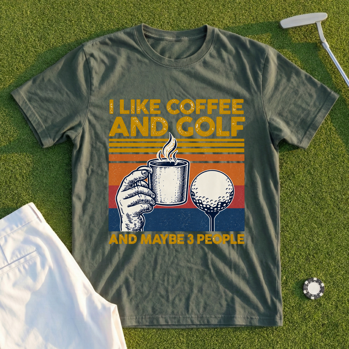 I Like Coffee And Golf Tee
