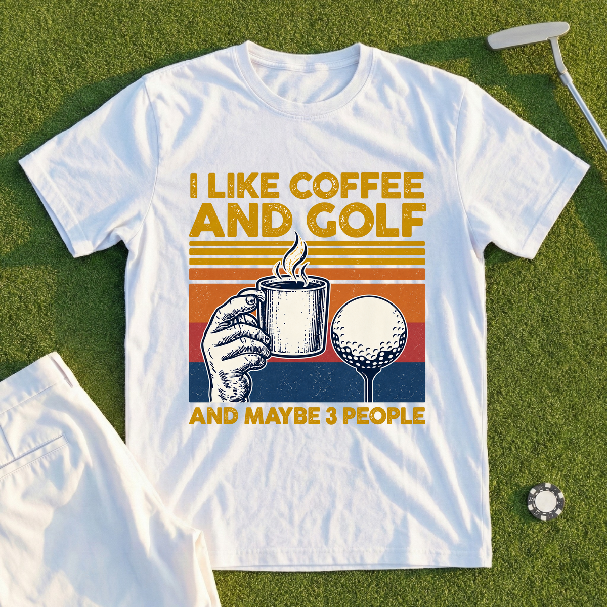 I Like Coffee And Golf Tee