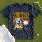 I Like Dogs And Golf Tee