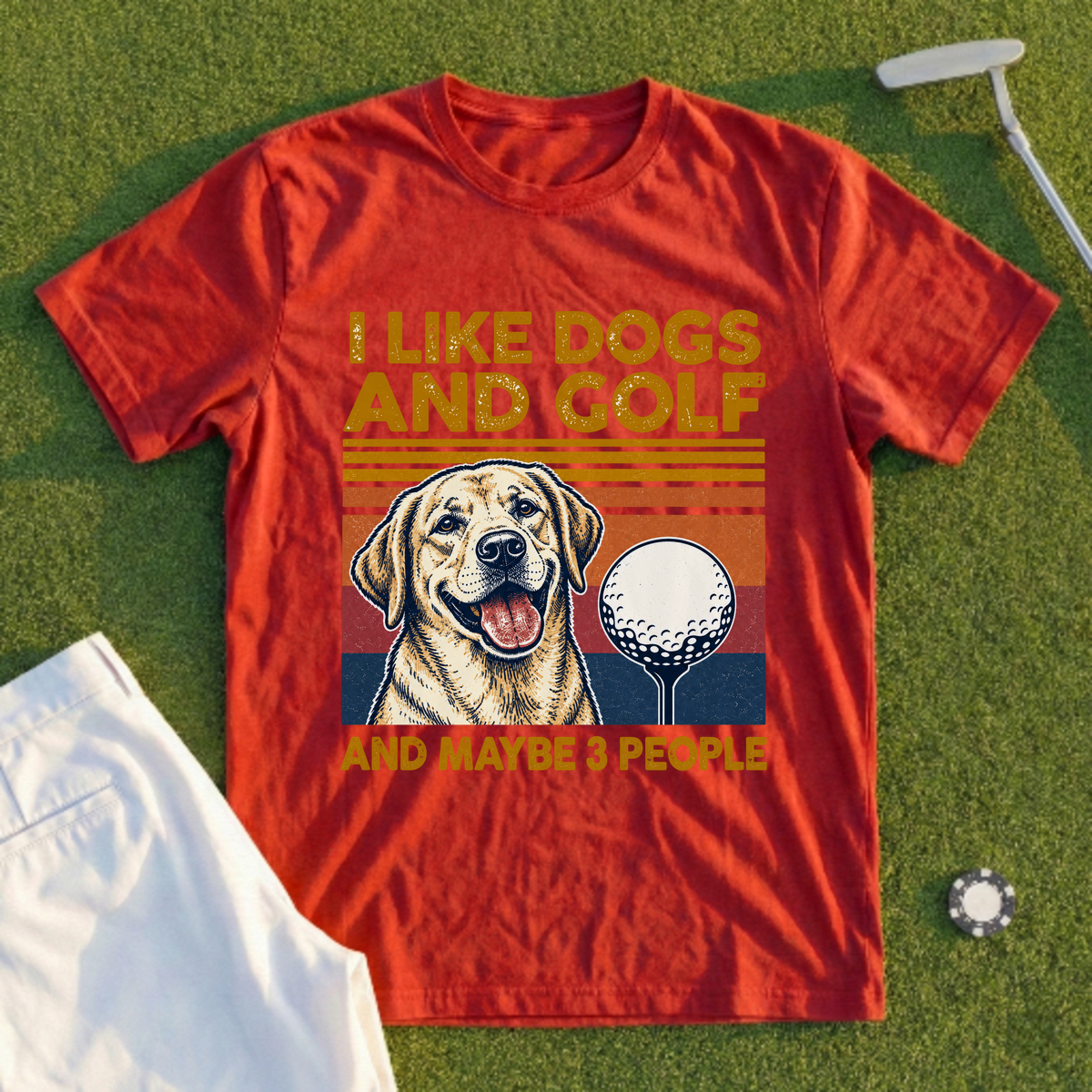 I Like Dogs And Golf Tee