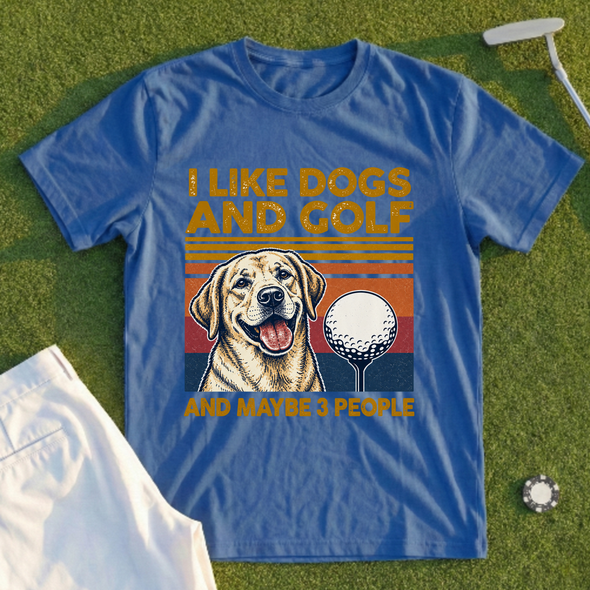 I Like Dogs And Golf Tee