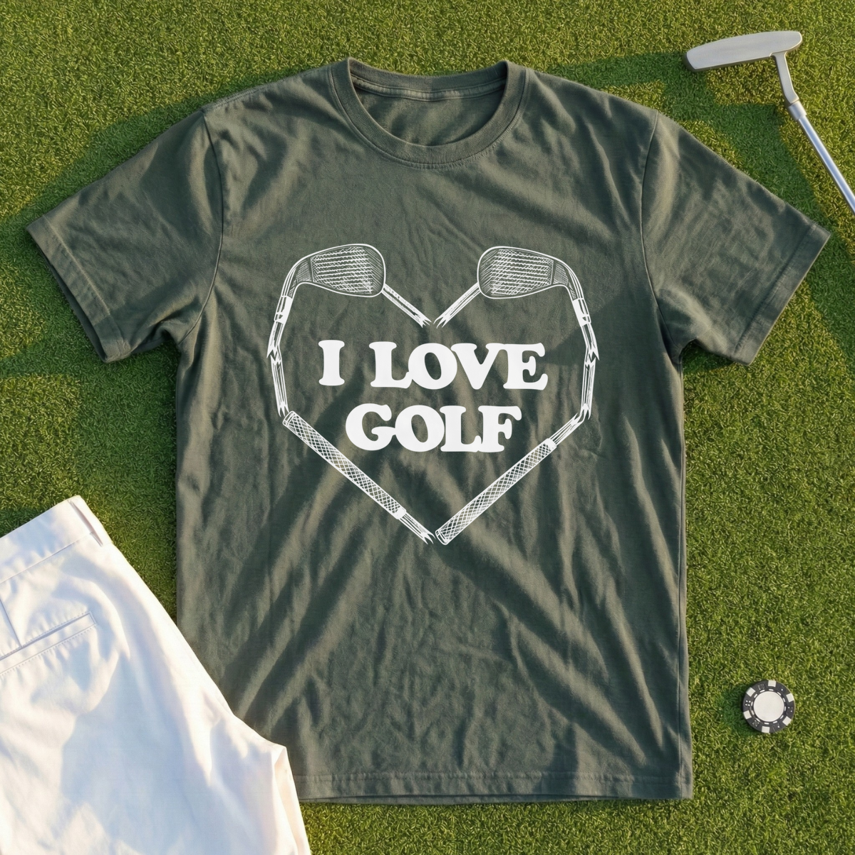 I Love Golf Club Heart Tee