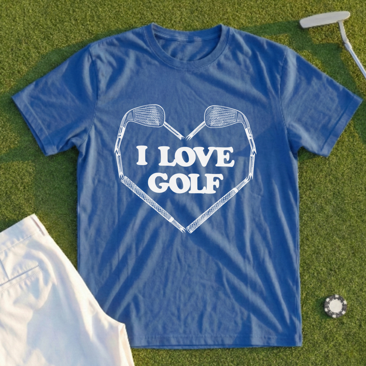 I Love Golf Club Heart Tee