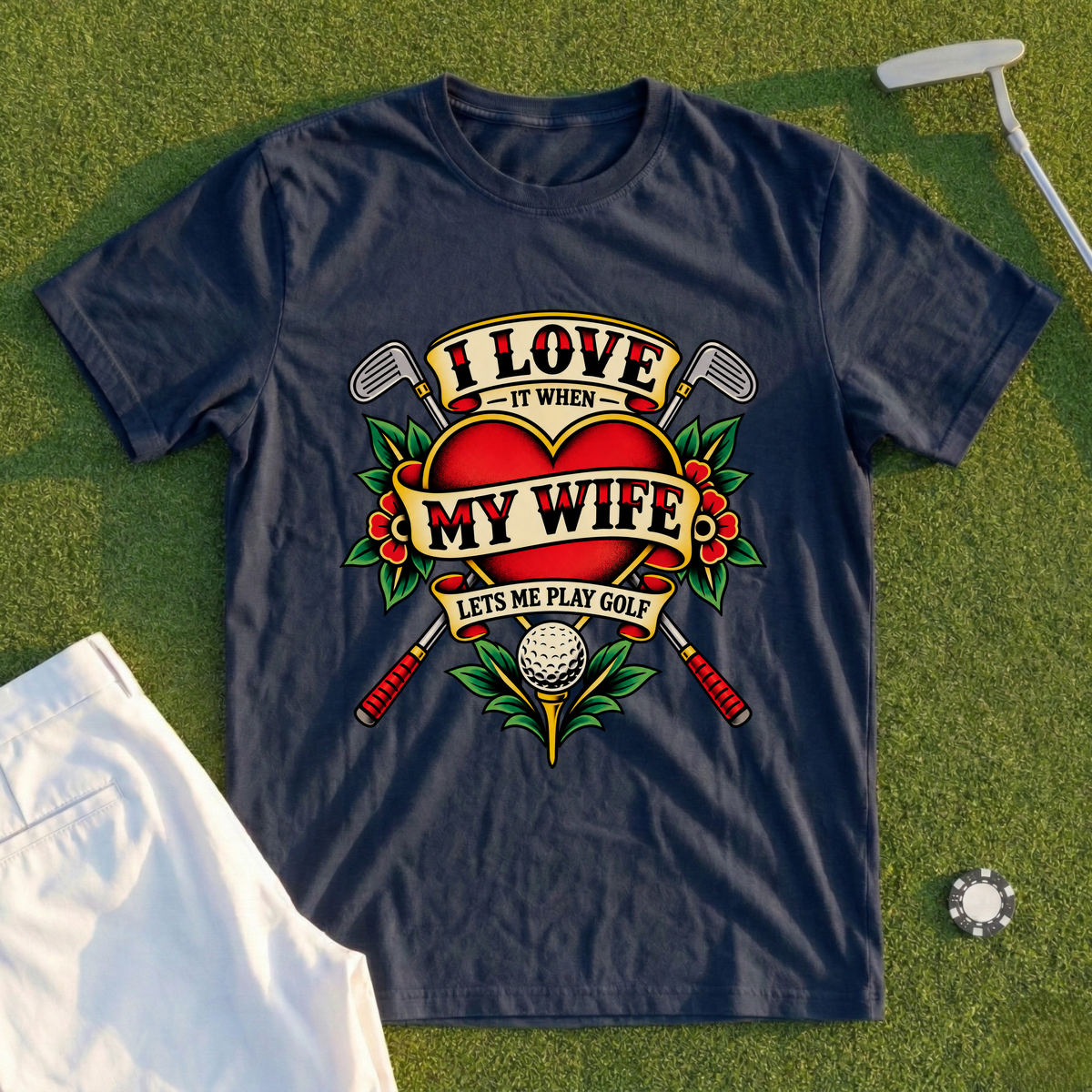I Love My Wife Tattoo Tee