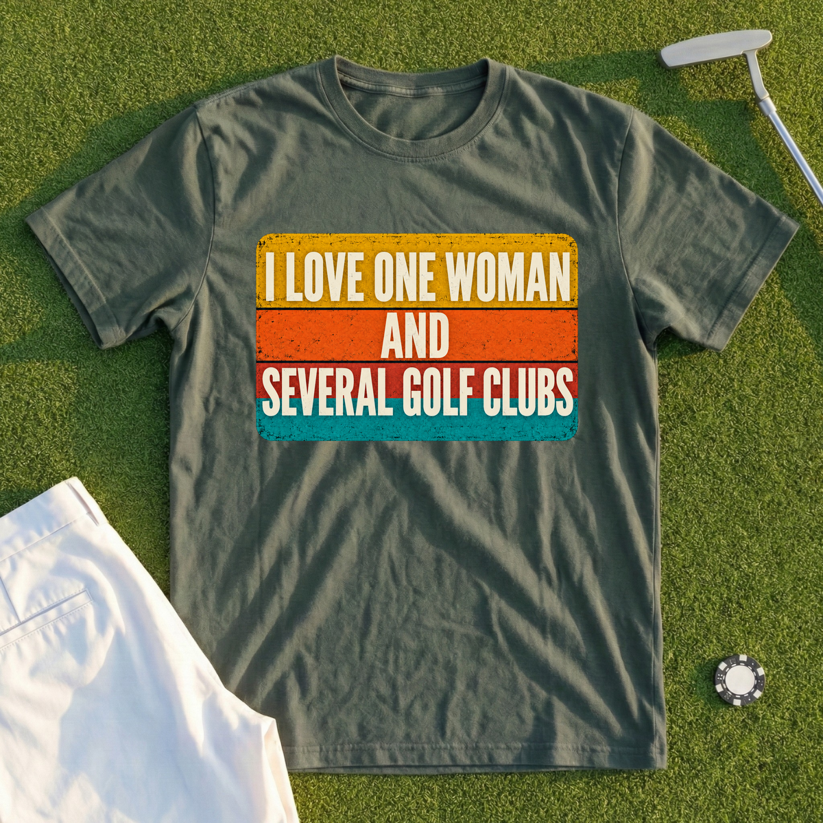 I Love One Woman Retro Stripes Tee