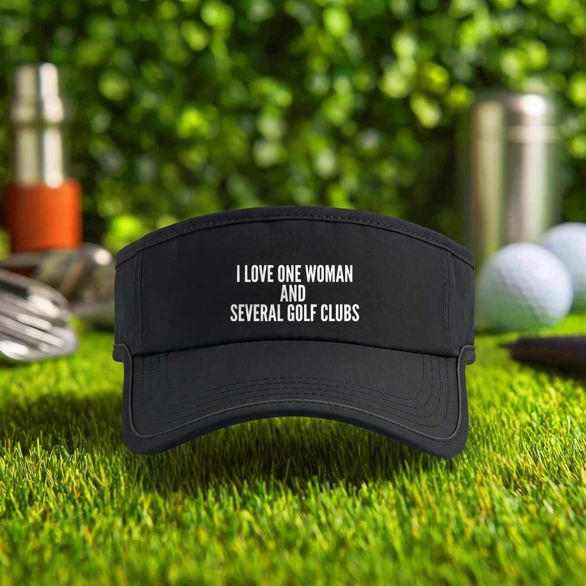 I Love One Woman Visor in Black