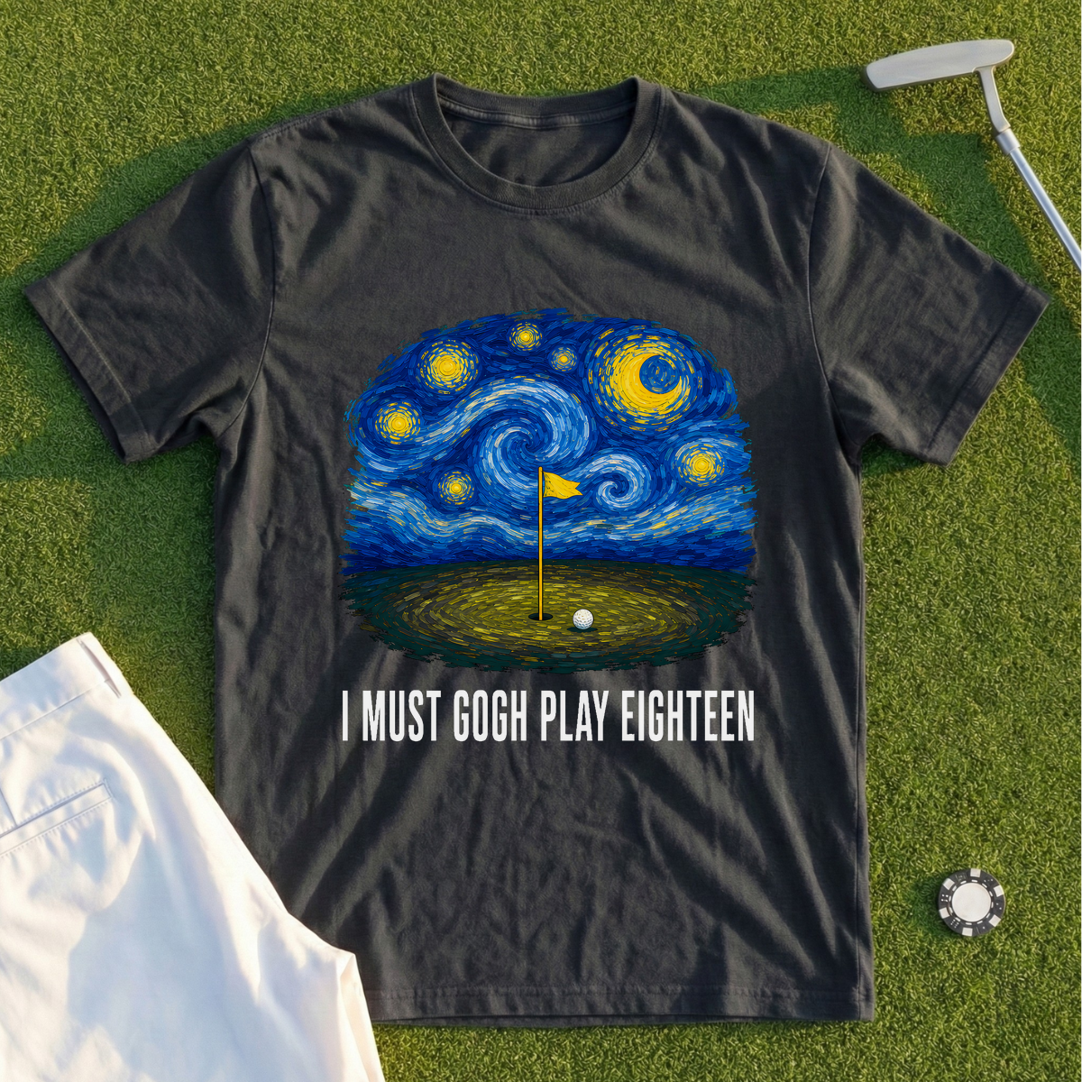 I Must Gogh Play Eighteen Tee