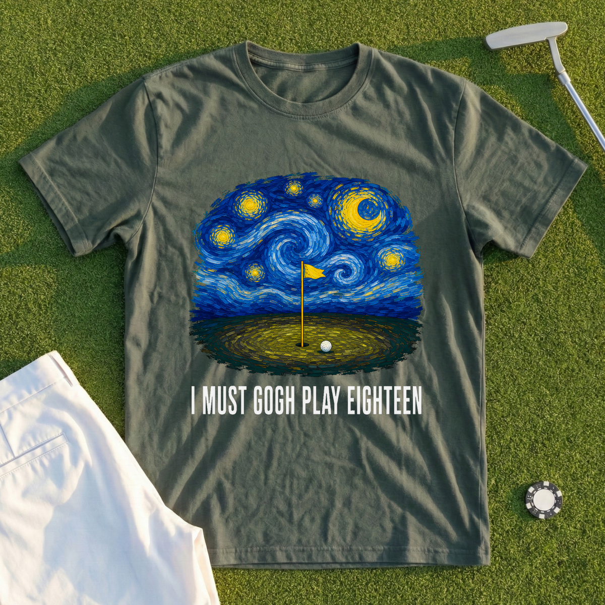 I Must Gogh Play Eighteen Tee