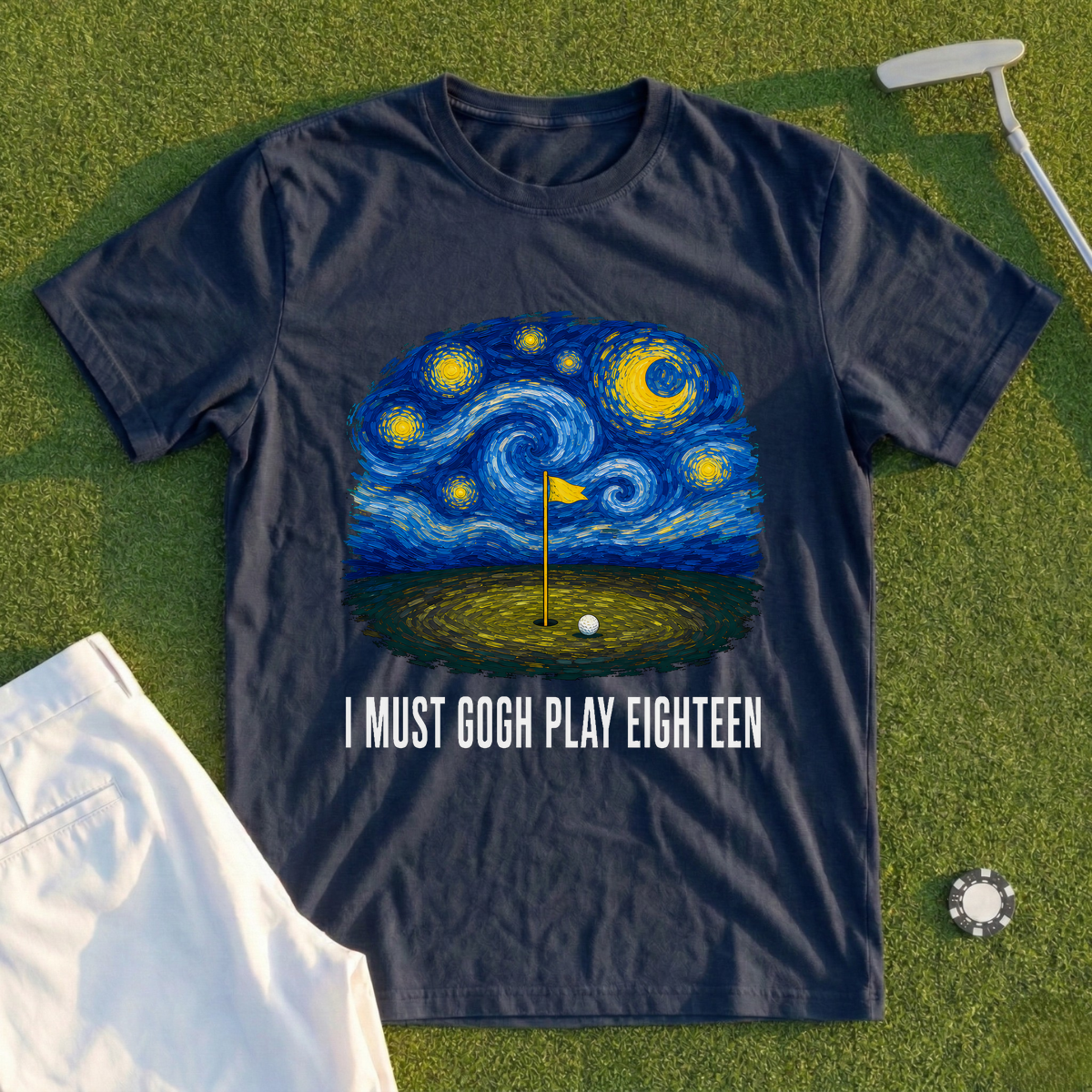 I Must Gogh Play Eighteen Tee