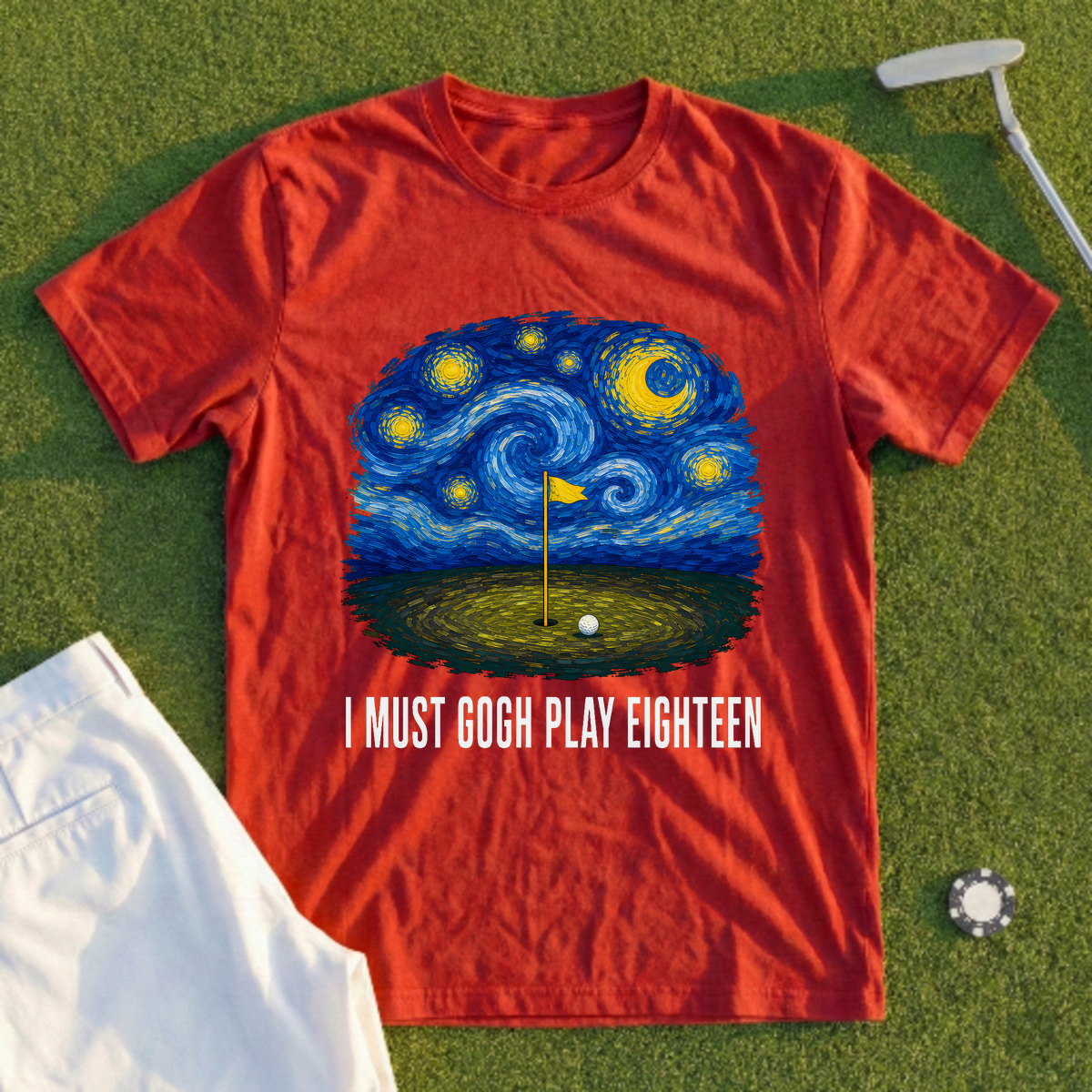 I Must Gogh Play Eighteen Tee