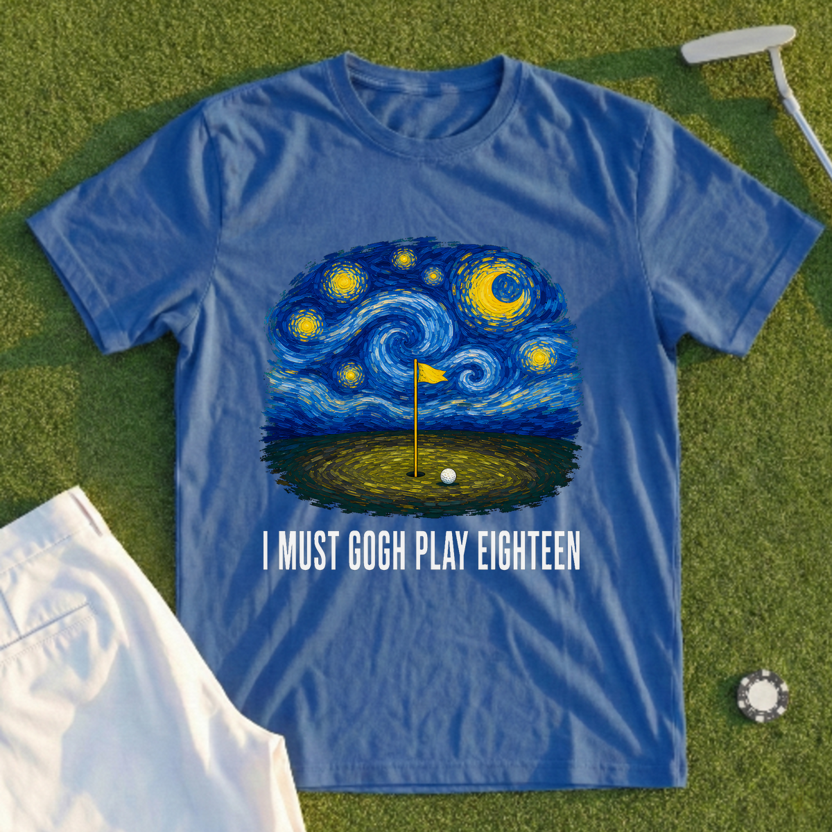 I Must Gogh Play Eighteen Tee