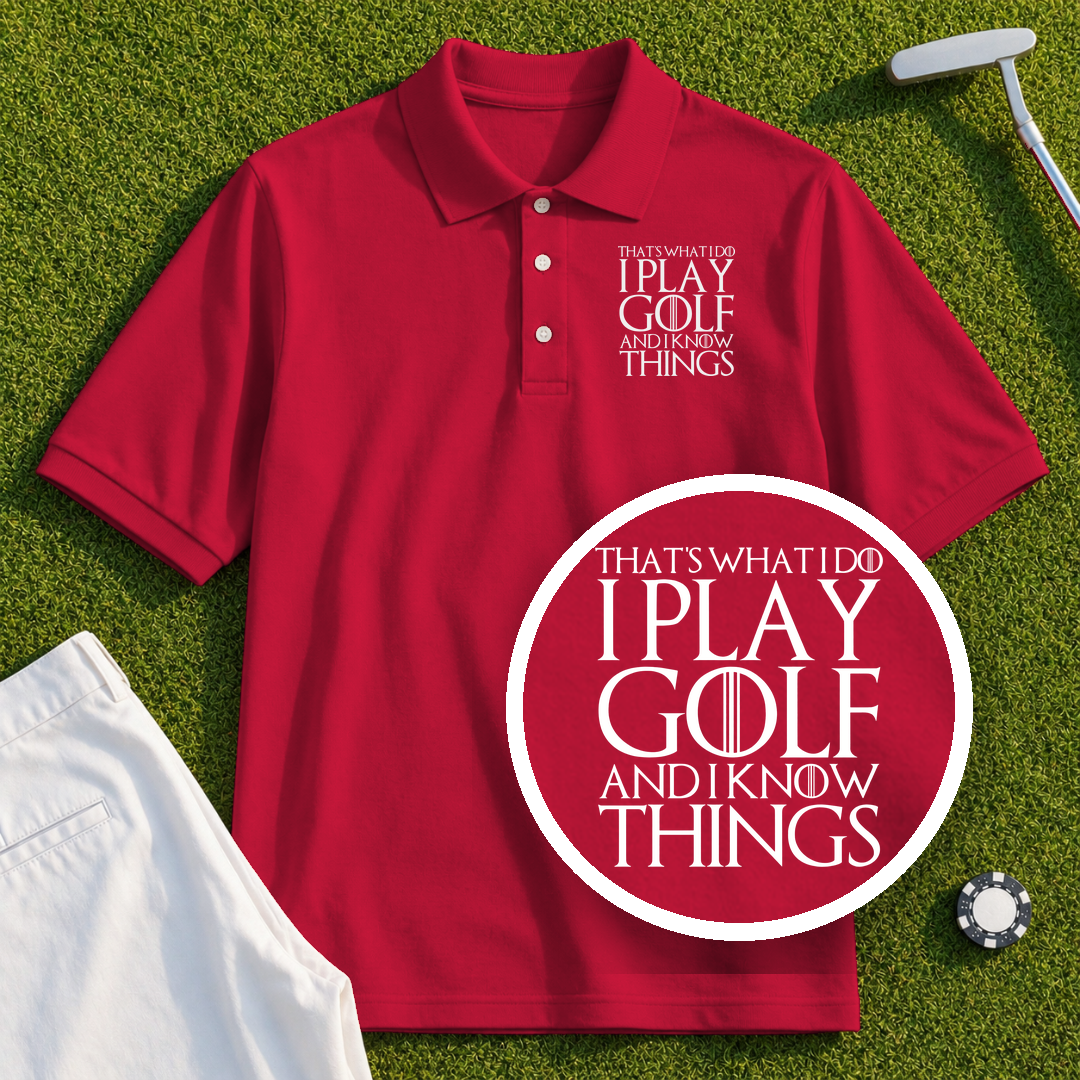 I Play Golf And Know Things Performance Polo