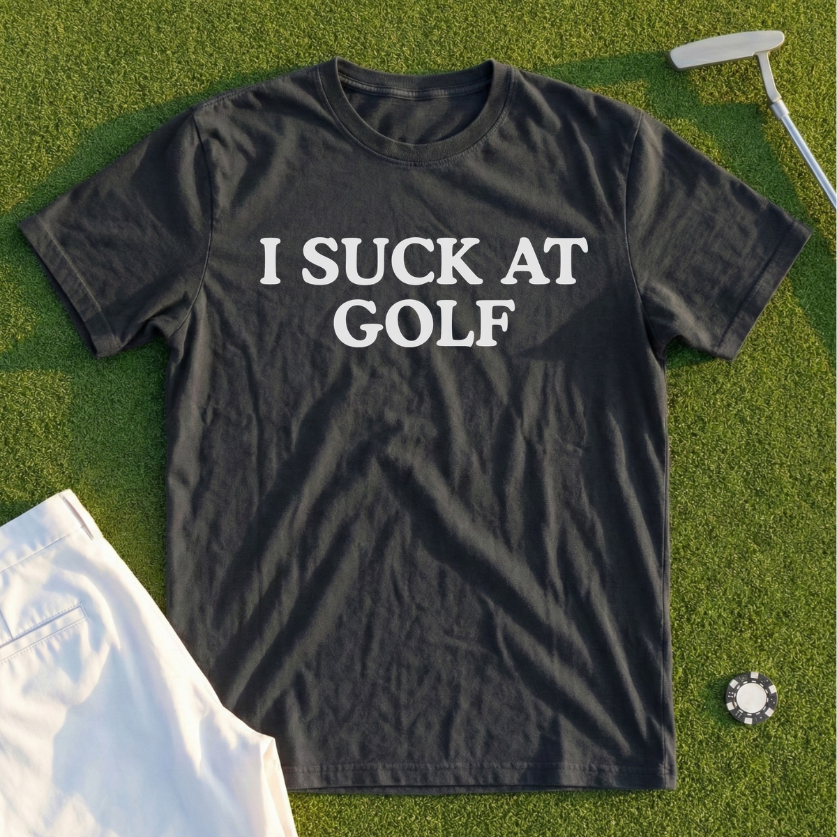 I Suck At Golf Retro Tee
