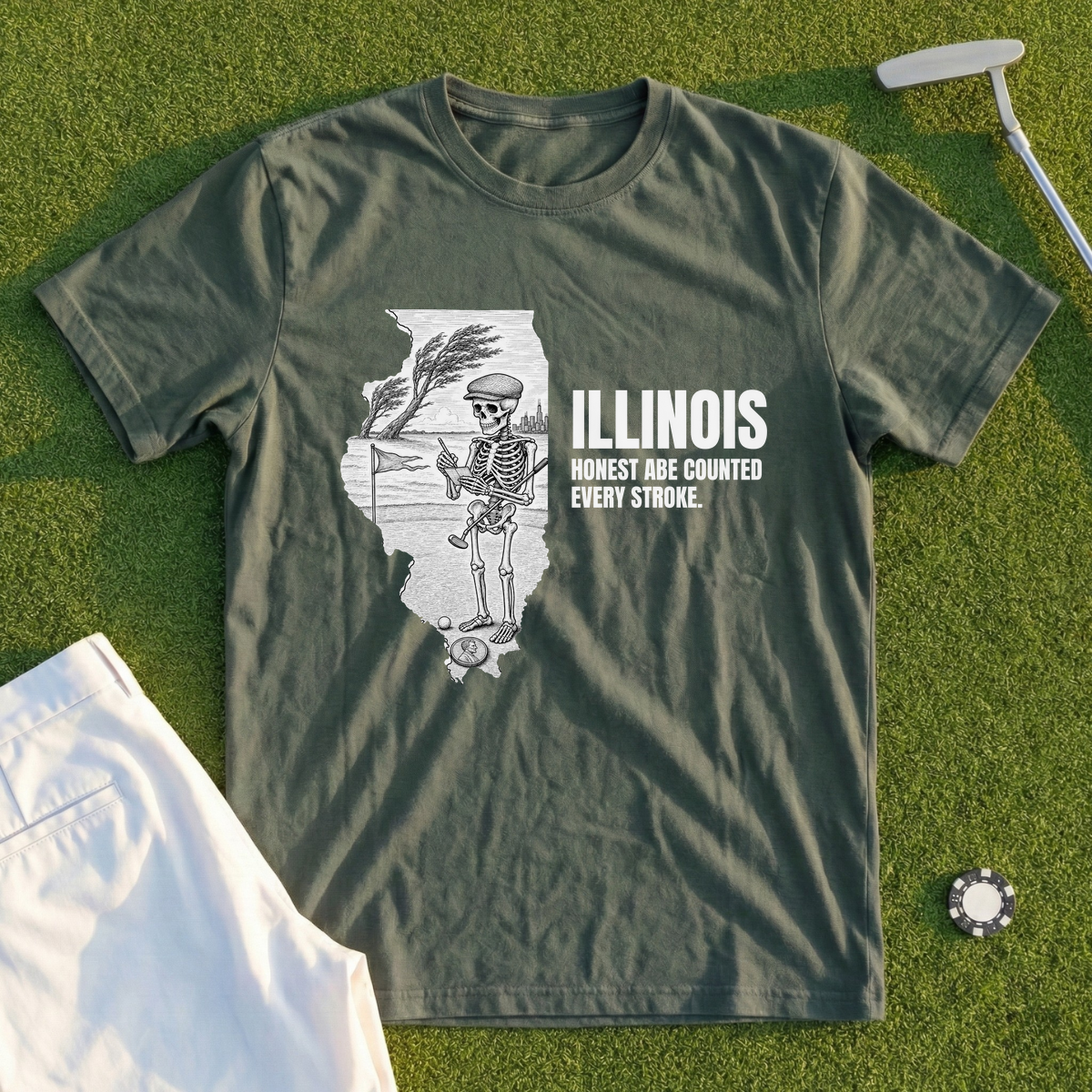 Illinois Honest Abe Counted Every Stroke Tee