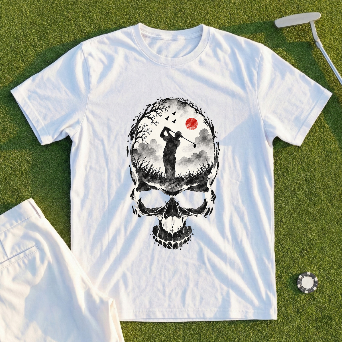 Ink Wash Skull Tee