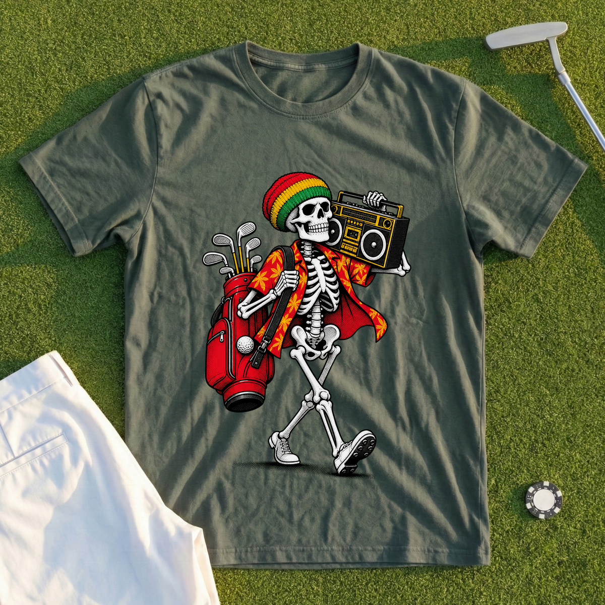 Island Strut, Skeleton Caddie Tee
