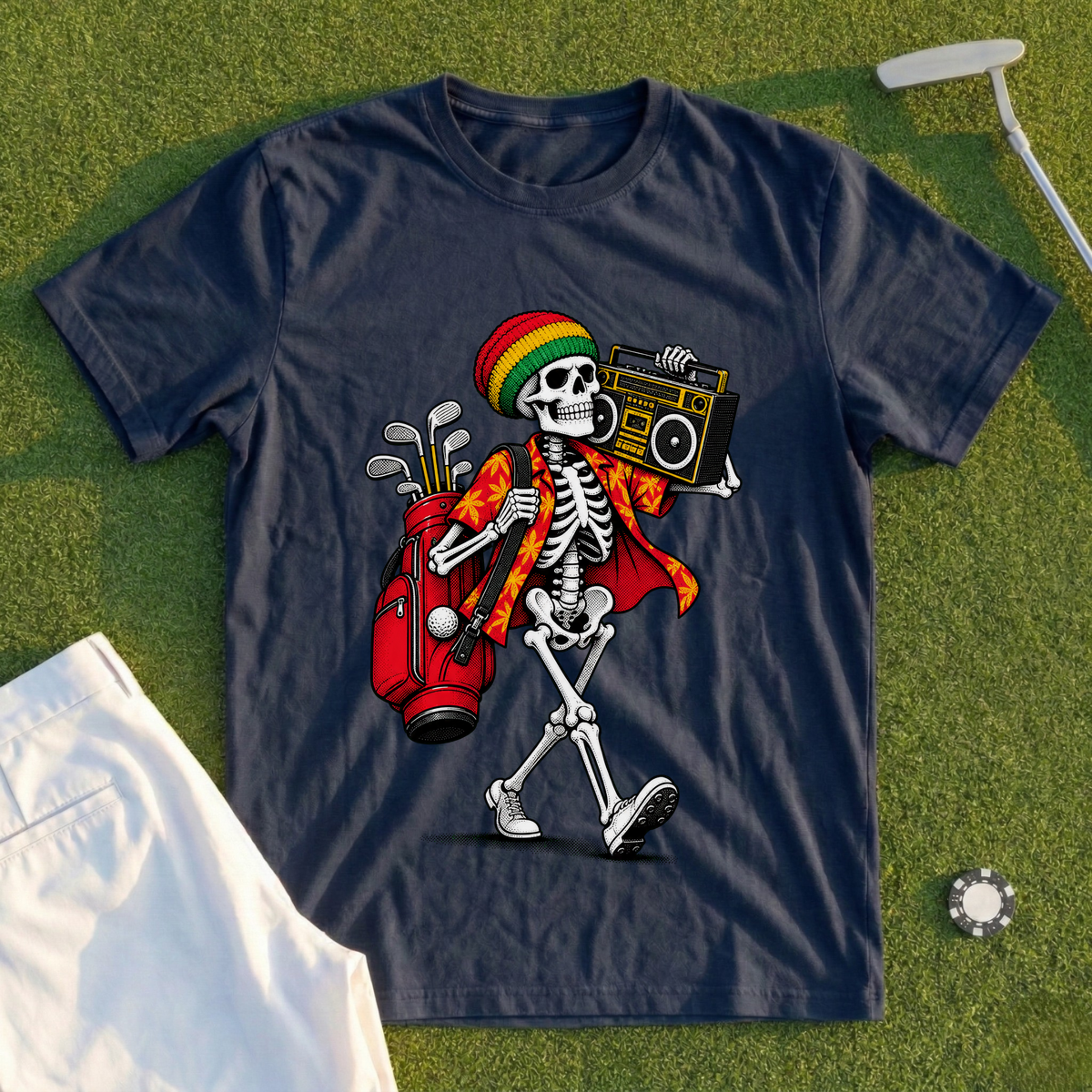 Island Strut, Skeleton Caddie Tee