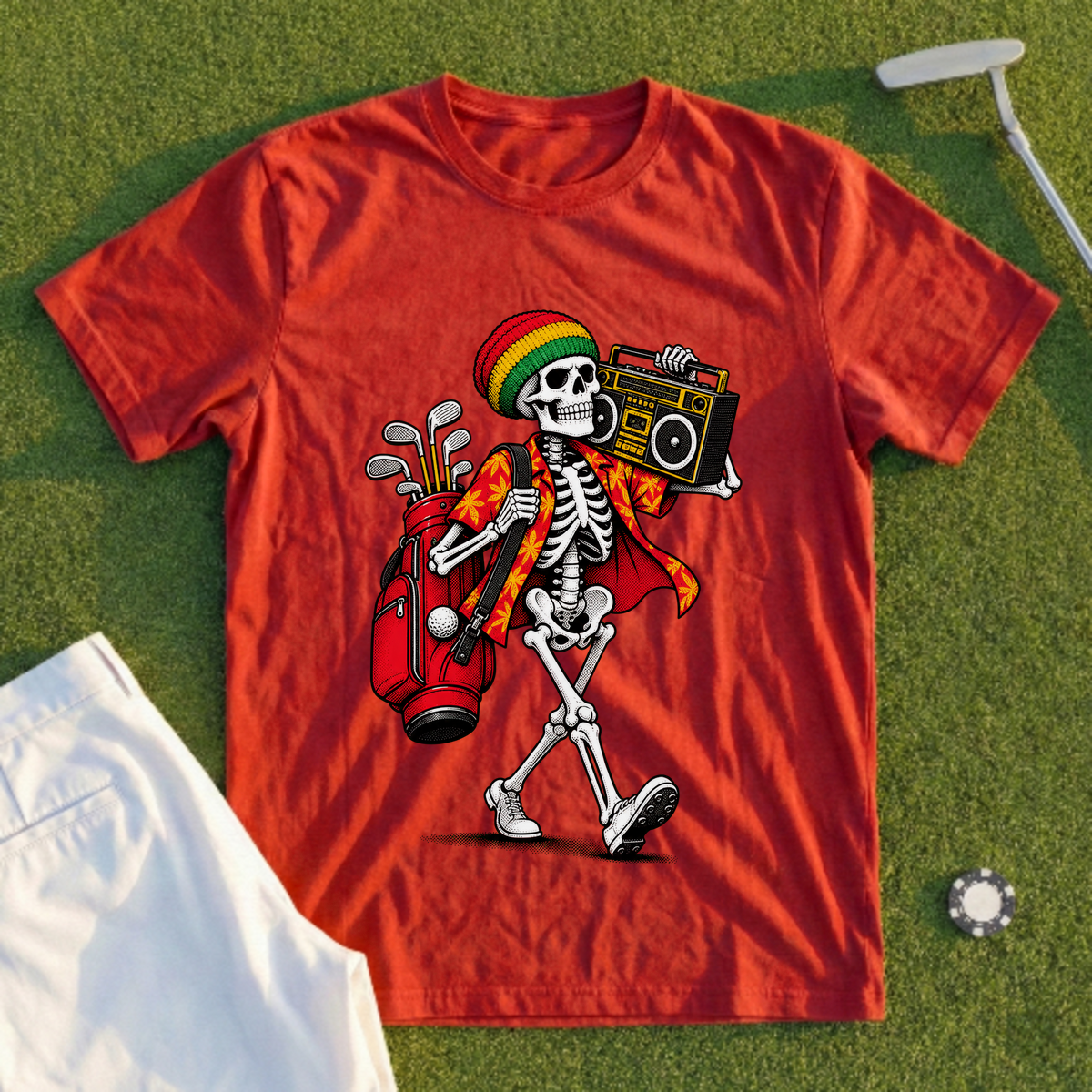 Island Strut, Skeleton Caddie Tee
