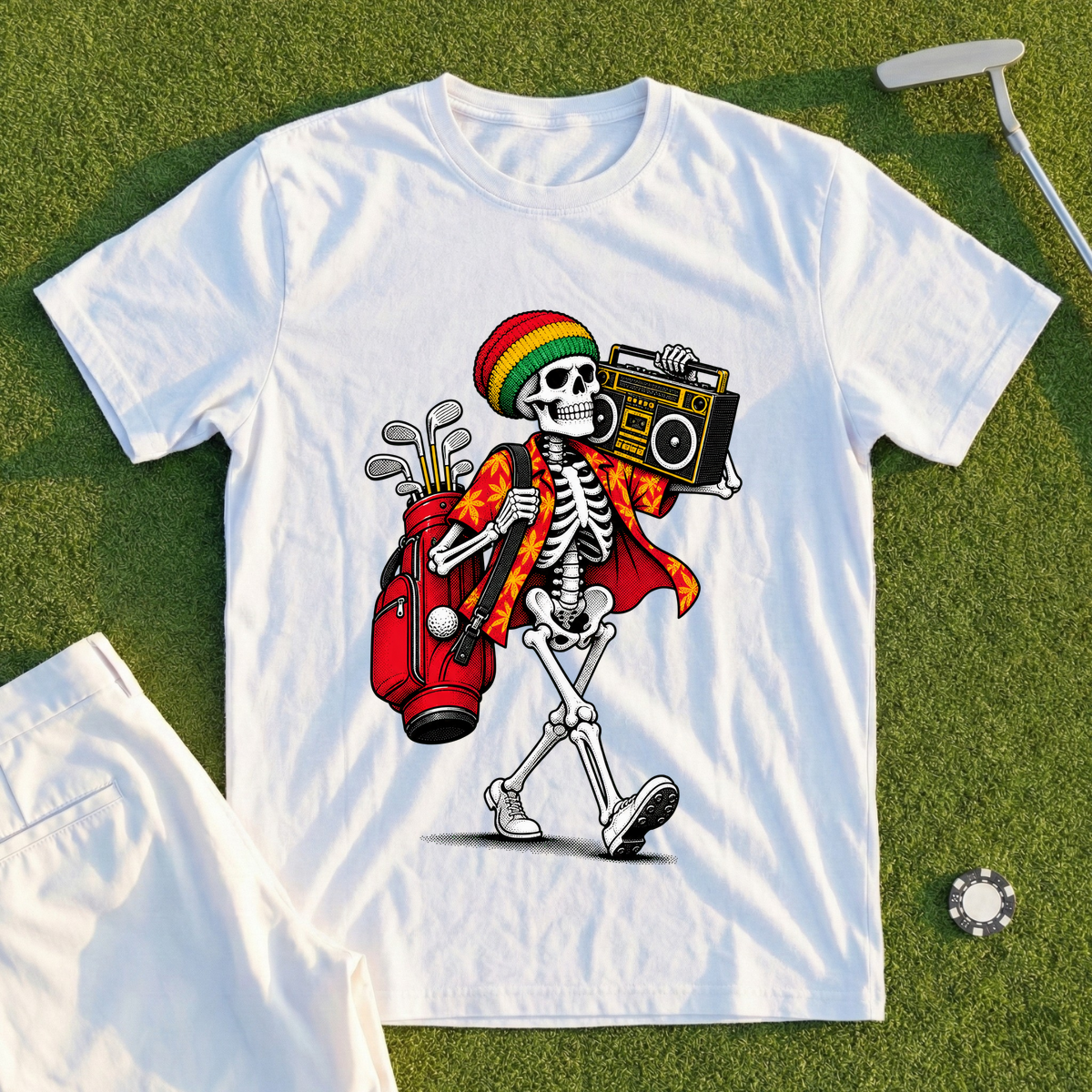 Island Strut, Skeleton Caddie Tee