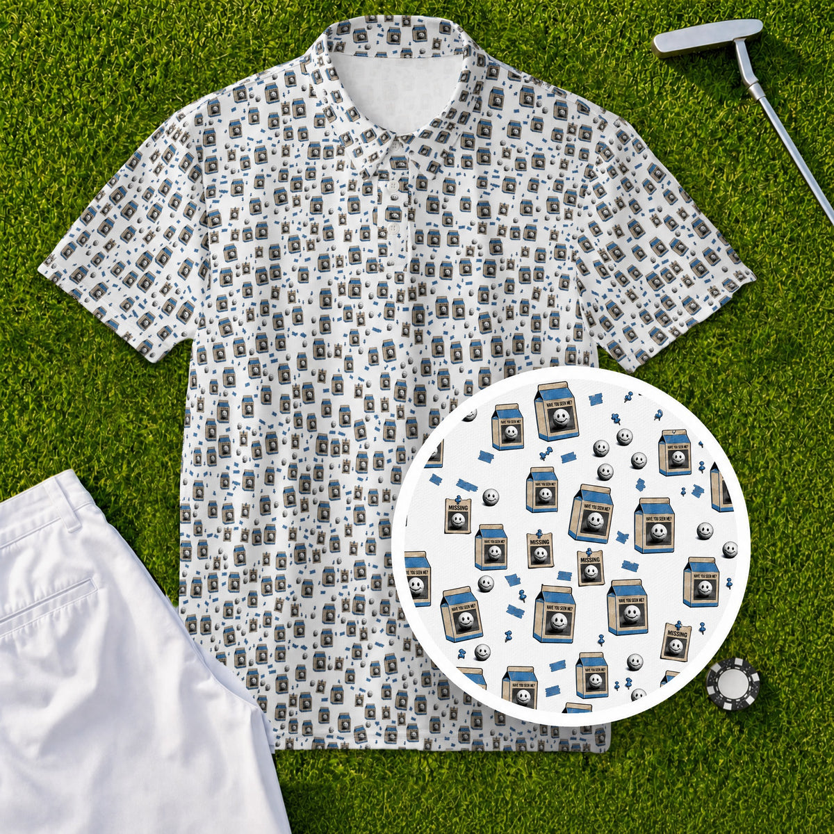 Lost Ball Posters Performance Print Polo