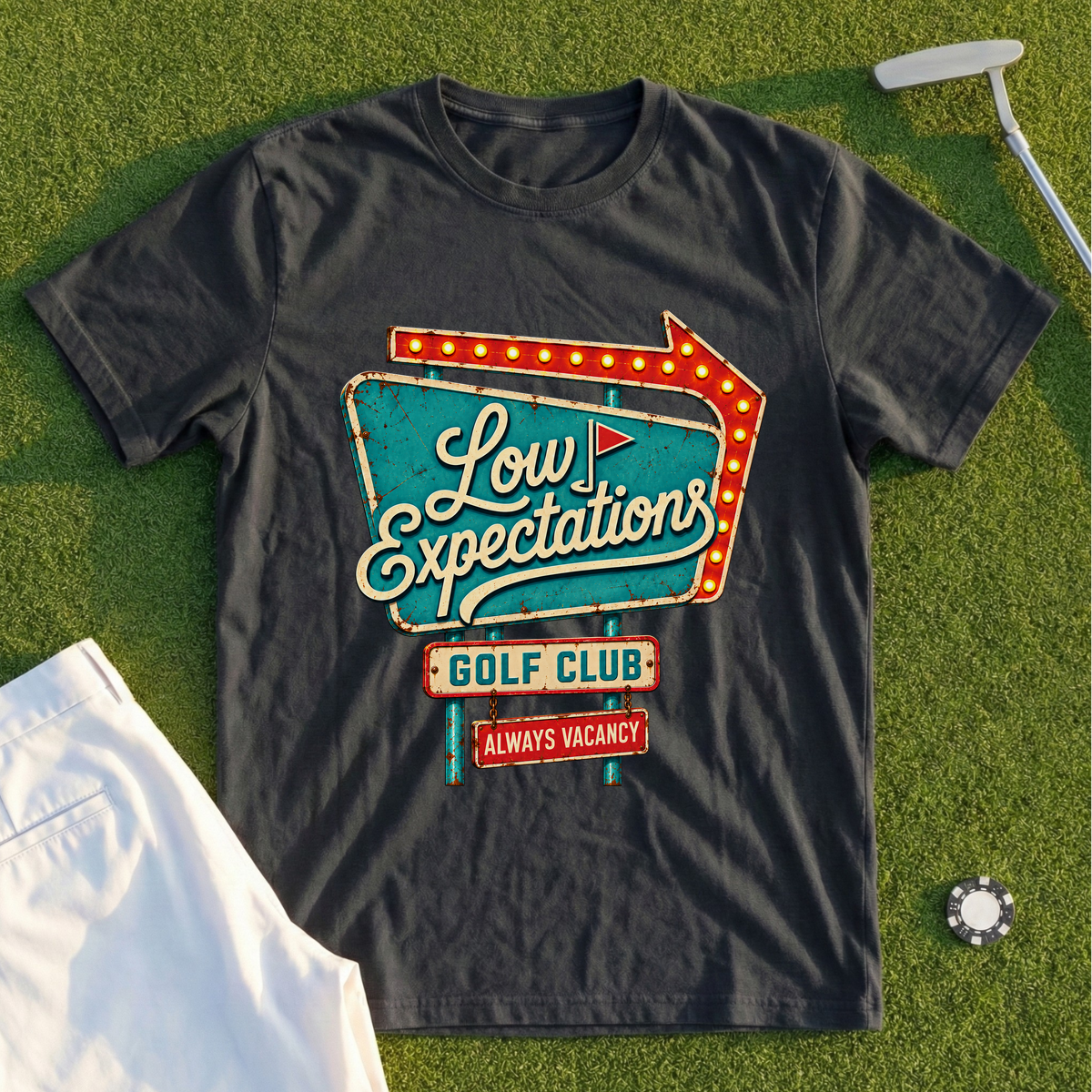 Low Expectations Motel Sign Tee