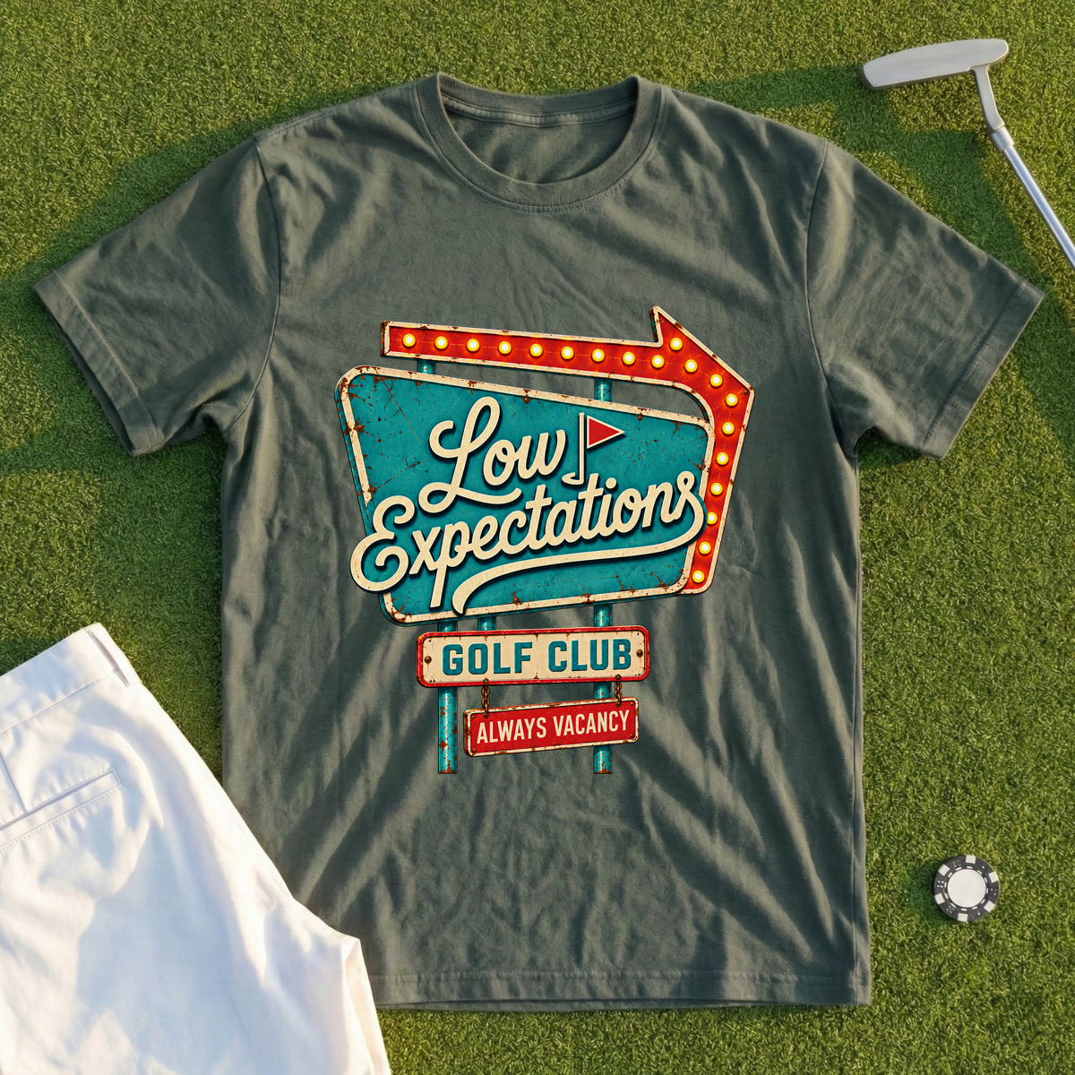 Low Expectations Motel Sign Tee