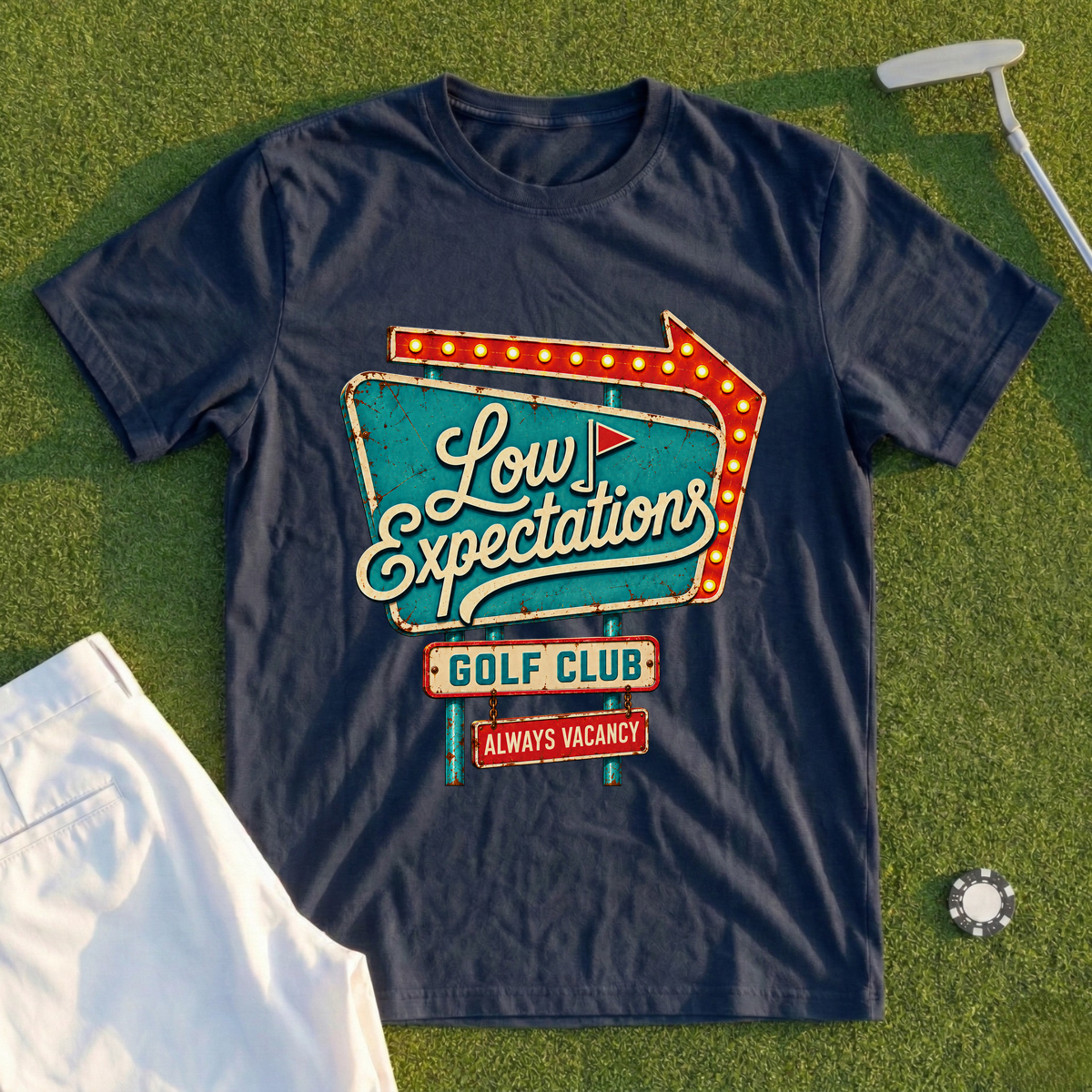 Low Expectations Motel Sign Tee