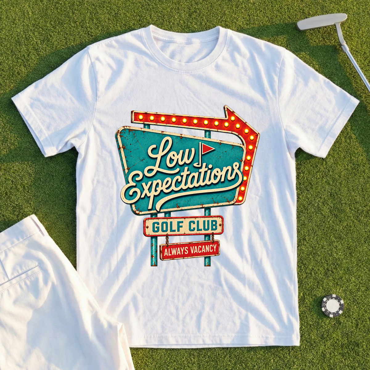 Low Expectations Motel Sign Tee